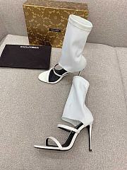 kitlife Dolce & Gabbana Logo-Plaque Sock-Style Sandals White - 3