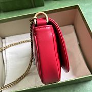 GUCCI Marmont Matelasse Leather Shoulder Bag In Red - 20x 14.5x 4cm - 5