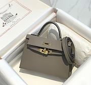 kitlife Hermes Mini Kelly gray bag - 19cm - 5