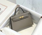 kitlife Hermes Mini Kelly gray bag - 19cm - 4