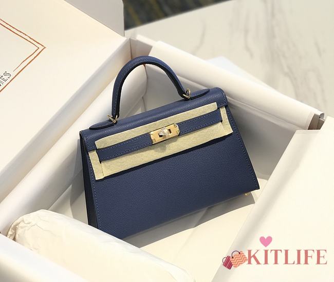 kitlife Hermes Mini Kelly Blue bag - 19cm - 1