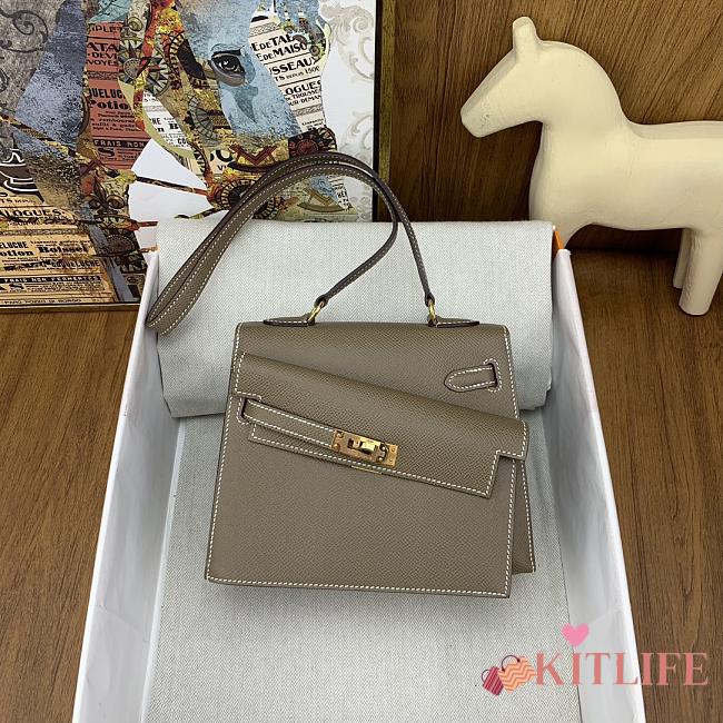 Kitlife Hermes kelly bag Epsom Gray - 20cm - 1