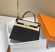 Kitlife Hermes kelly bag Black Gold hardware - 25cm   - 1