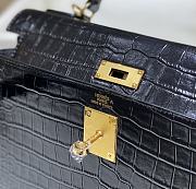 Kitlife Hermes kelly bag Black Gold hardware - 25cm   - 2