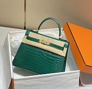 Kitlife Hermes kelly bag Green Gold hardware - 25cm   - 1