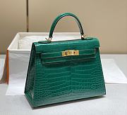 Kitlife Hermes kelly bag Green Gold hardware - 25cm   - 2