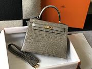 Kitlife Hermes kelly bag Gray Gold hardware - 25cm   - 3