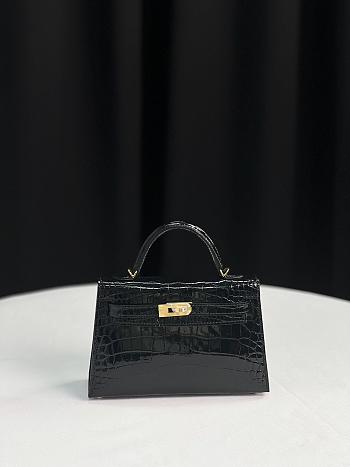 Kitlife Hermes Mini kelly bag Gray Gold hardware - 19 cm