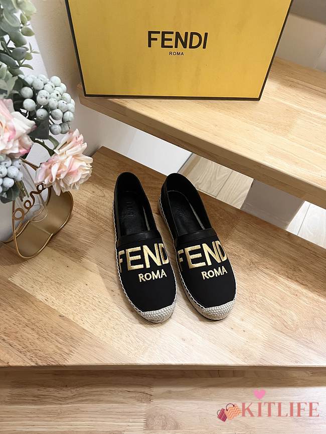 kitlife fendi Espadrilles Black fabric espadrilles shoes - 001 - 1