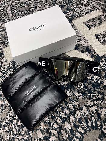 CELINE EYEWEAR Studded ski goggles Sunglasses Black