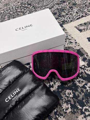 CELINE EYEWEAR Studded ski goggles Sunglasses Pink