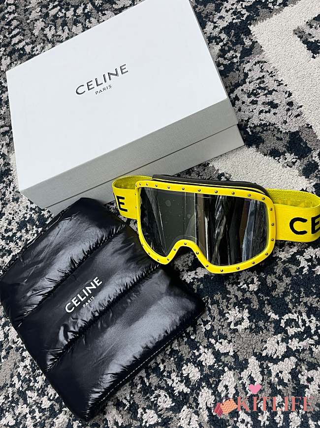 CELINE EYEWEAR Studded ski goggles Sunglasses Yellow - 1