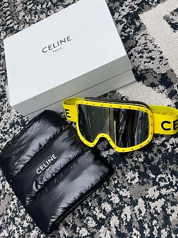 CELINE EYEWEAR Studded ski goggles Sunglasses Yellow