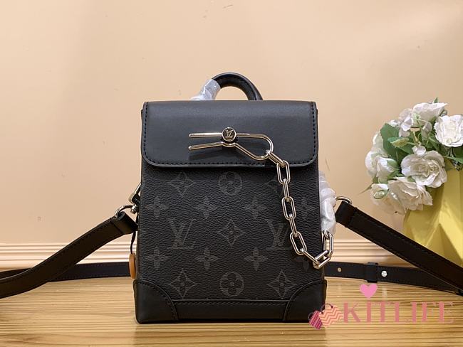 kitlife Louis vuitton Nano Steamer Monogram Eclipse packbag bag - 15 x 18 x 7 cm - 1