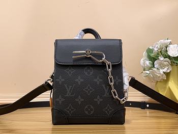 kitlife Louis vuitton Nano Steamer Monogram Eclipse packbag bag - 15 x 18 x 7 cm