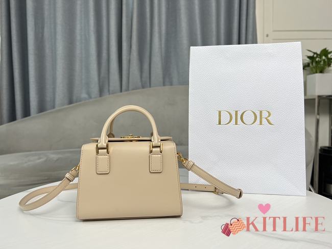 Kitlife Dior MEDIUM BOSTON BAG Box Calfskin Beige - 19 x 15 x 15 cm - 1