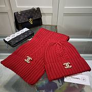 Chanel Knit Hat & Scarf Set red - 1