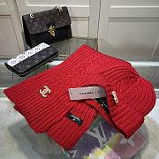 Chanel Knit Hat & Scarf Set red - 4