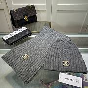 Chanel Knit Hat & Scarf Set gray 2023 - 1