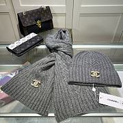 Chanel Knit Hat & Scarf Set gray 2023 - 3