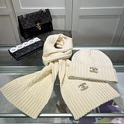 Chanel Knit Hat & Scarf Set cream 2023 - 4