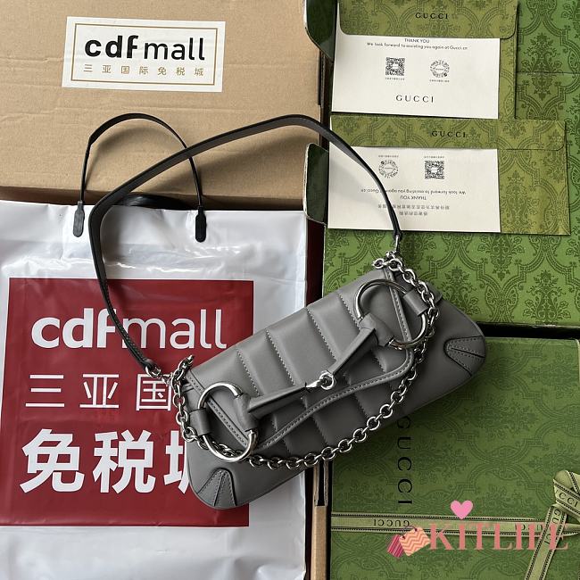 Kitlife Gucci Horsebit Gray Chain2023 bag - 27x11x5 cm - 1