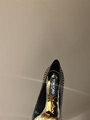kitlife Tom Ford Black/Gold Studded Suede Pointed Toe Pumps  - 3