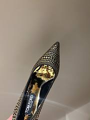 kitlife Tom Ford Black/Gold Studded Suede Pointed Toe Pumps  - 4