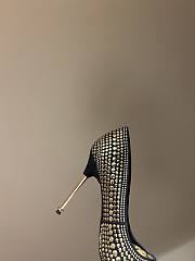 kitlife Tom Ford Black/Gold Studded Suede Pointed Toe Pumps  - 6