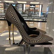kitlife Tom Ford Black/Gold Studded Suede Pointed Toe Pumps  - 1