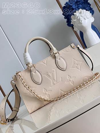 kitlife louis vuitton OnTheGo East West Giant Monogram cream bag - 25 x 13 x 10 cm