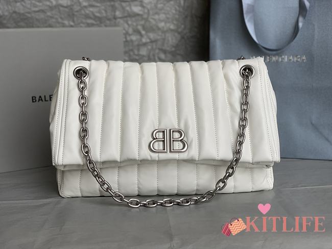 Kitlife Balenciaga medium Monaco shoulder bag White - 32.5x22x9.9 cm - 1