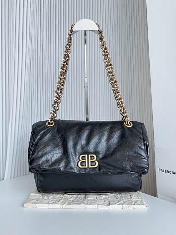 Kitlife Balenciaga Monaco shoulder bag Golden hardware black - 27.9 x 18 x 9.9 cm