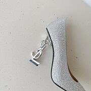 kitlife YSL Crystal Embellished Pump white Heels 10cm - 5