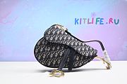 KITLIFE DIOR SADDLE BAG WITH STRAP Blue Dior Oblique Jacquard - 25.5 x 20 x 6.5 cm - 1