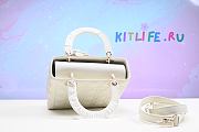 Kitlife Lady Dior white bag light gold buckle - 24x20x11cm - 5