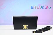 Kitlife Celine Triomphe Shoulder Bag In Shiny Calfskin Black – 26 cm - 1