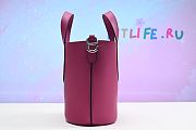 Kitlife Hermes Vegetable Basket Swift Leather Bag Pink 18cm - 3