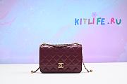 kitlife Chanel Mini Flap Bag Calfskin & Gold-Tone Metal Burgundy - 12x19x8 cm - 1