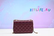 kitlife Chanel Mini Flap Bag Calfskin & Gold-Tone Metal Burgundy - 12x19x8 cm - 5