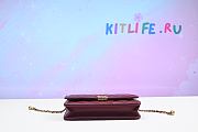 kitlife Chanel Mini Flap Bag Calfskin & Gold-Tone Metal Burgundy - 12x19x8 cm - 2