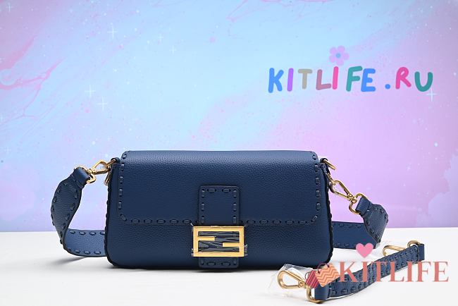 kitlife Fendi Baguette Blue Selleria bag - 27x15x6 cm - 1