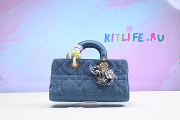 kitlife Lady D-joy Bag Blue Cannage Denim - 26 x 13.5 x 5cm