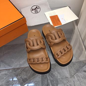 Kitlife Hermès Extra Techno Sandal Naturel Calfskin brown