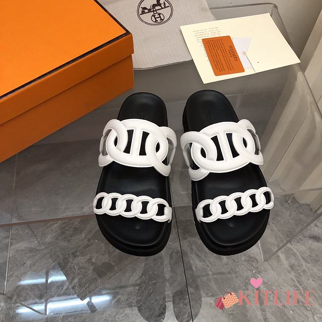 Kitlife Hermès Extra Techno Sandal Naturel Calfskin white - 1