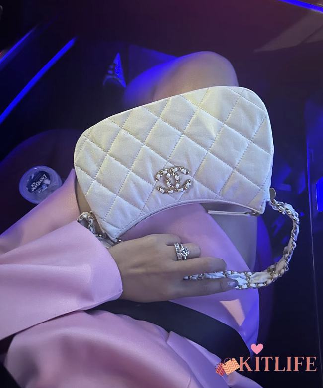 kitlife chanel hobo bag white - 23.5x5x13.5 cm - 1