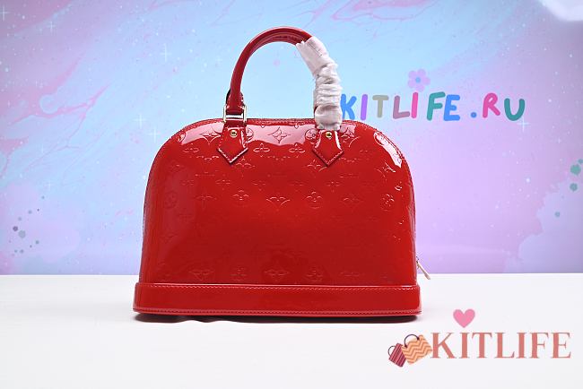 Forubags Louis Vuitton Alma BB Monogram Vernis Leather Cerise Red – M91771 - 25 x 19 x 11 cm - 1