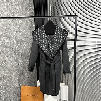 kitlife Louis Vuitton Belted Short Wrap Pea Coat Gray  - 00