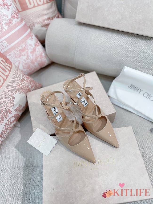 kitlife JimmyCh00 Azia Pump Beige  Patent Leather Pumps - heels 7.5 cm - 1