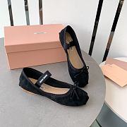 Kitlife Miu Miu Women's Black Ballerina Strap Flats  - 6